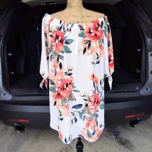 Floral Off the Shoulders Dress